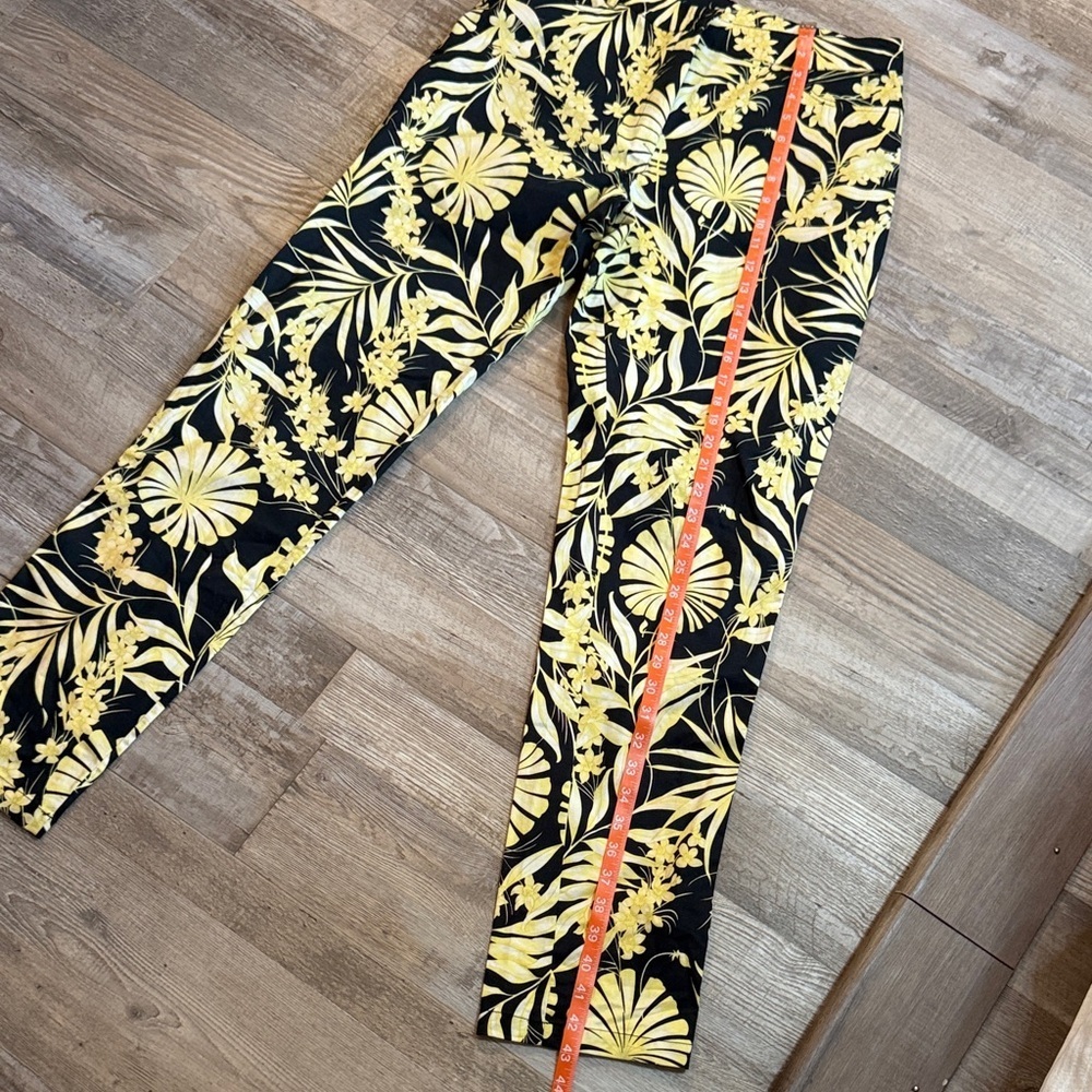 Averardo Bessi Floral Black and Yellow Pants Size 12 - Picture 4 of 10